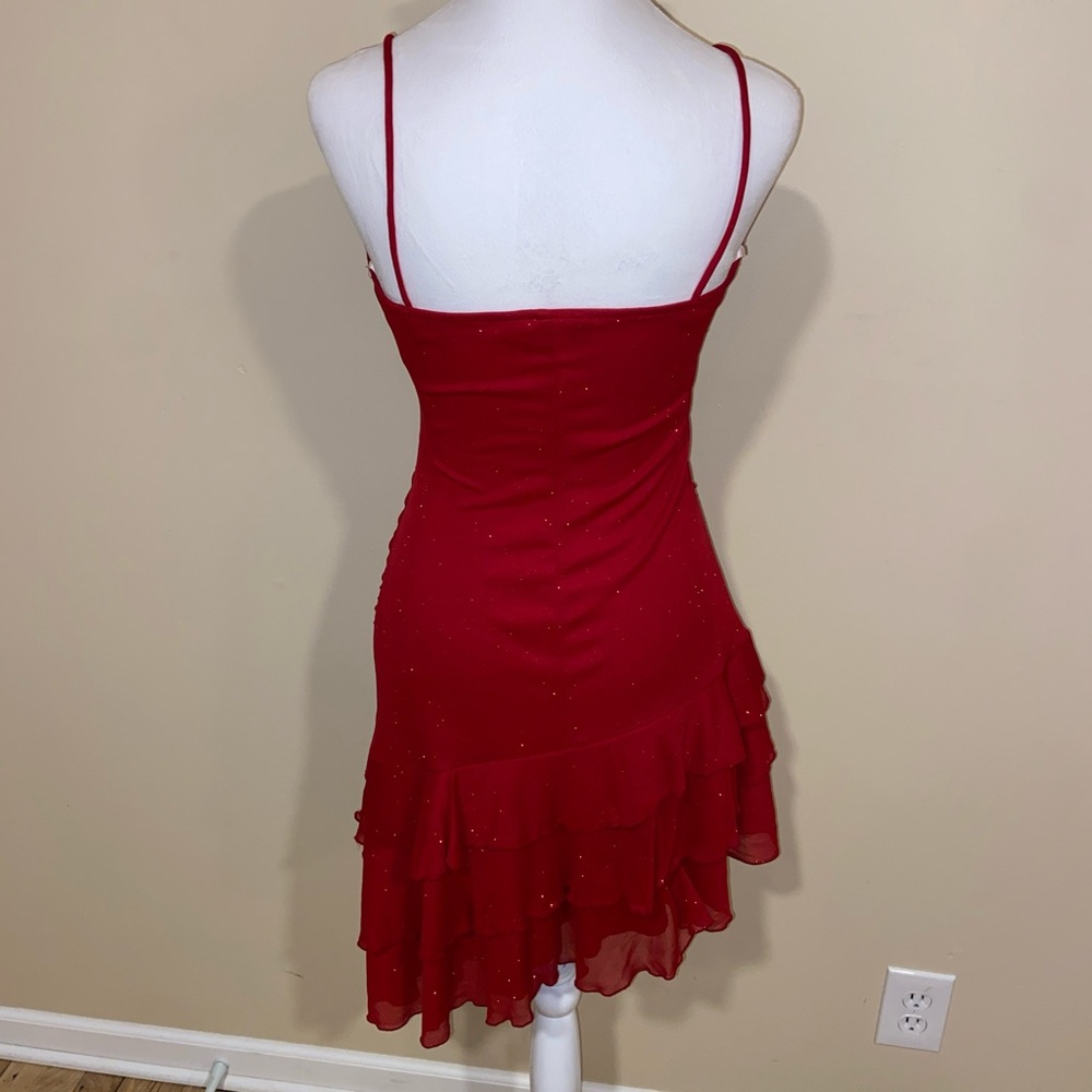 City Triangles Red Ruffle Mini Dress - Picture 5 of 7